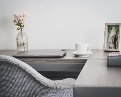 Good posture at office desk